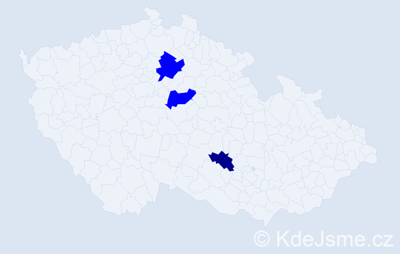 Příjmení: 'Zak', počet výskytů 4 v celé ČR