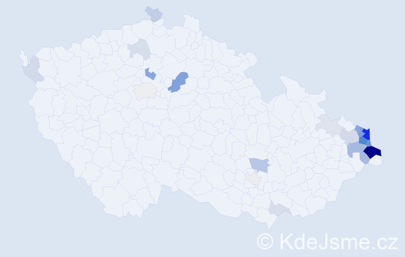 Příjmení: 'Malyszová', počet výskytů 76 v celé ČR