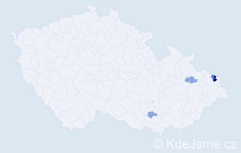 Příjmení: 'Mžíčková', počet výskytů 9 v celé ČR
