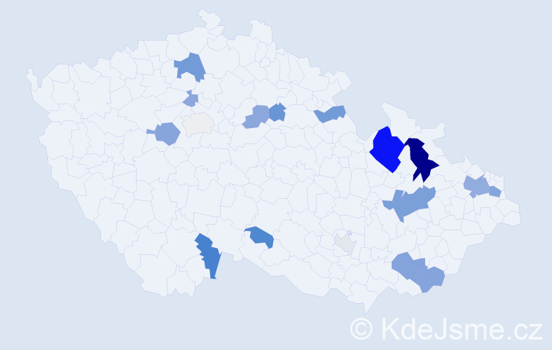 Příjmení: 'Barčík', počet výskytů 47 v celé ČR