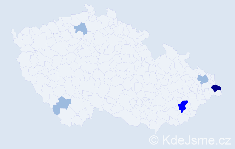 Příjmení: 'Šteffeková', počet výskytů 10 v celé ČR