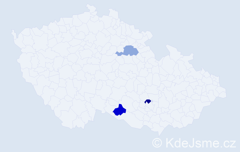 Příjmení: 'Ocelník', počet výskytů 3 v celé ČR