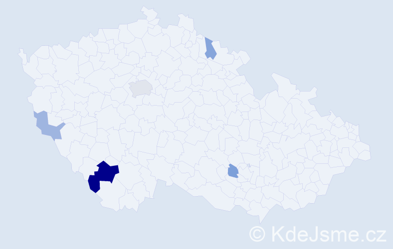 Příjmení: 'Kreiplová', počet výskytů 11 v celé ČR