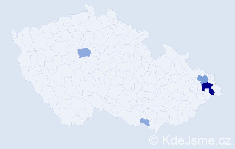 Příjmení: 'Svojáková', počet výskytů 11 v celé ČR