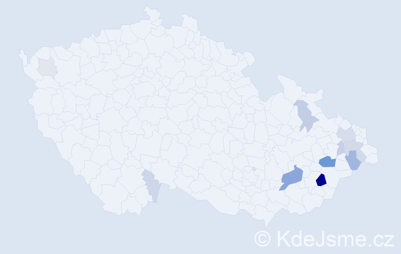 Příjmení: 'Vrubl', počet výskytů 42 v celé ČR