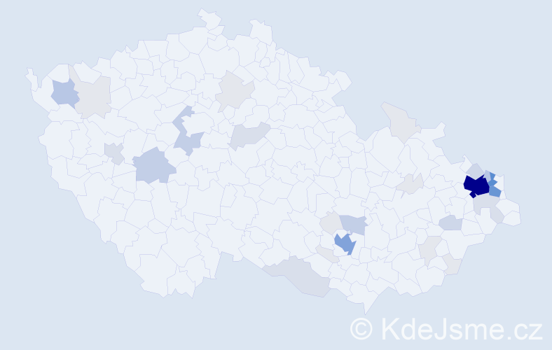 Příjmení: 'Dubnická', počet výskytů 134 v celé ČR