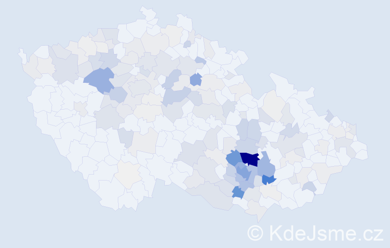 Příjmení: 'Skoupá', počet výskytů 647 v celé ČR