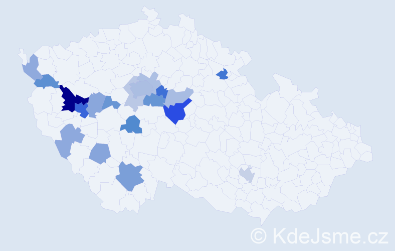 Příjmení: 'Peller', počet výskytů 43 v celé ČR