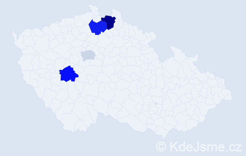 Příjmení: 'Kobryn', počet výskytů 5 v celé ČR