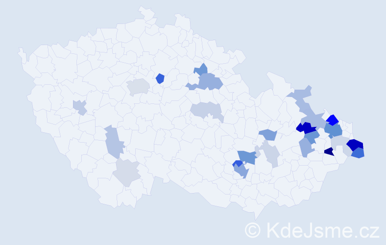 Příjmení: 'Lorková', počet výskytů 70 v celé ČR
