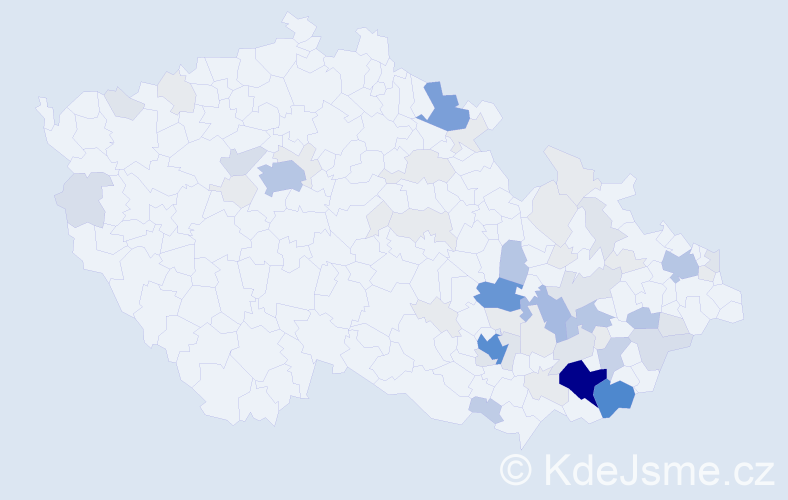 Příjmení: 'Dufka', počet výskytů 249 v celé ČR