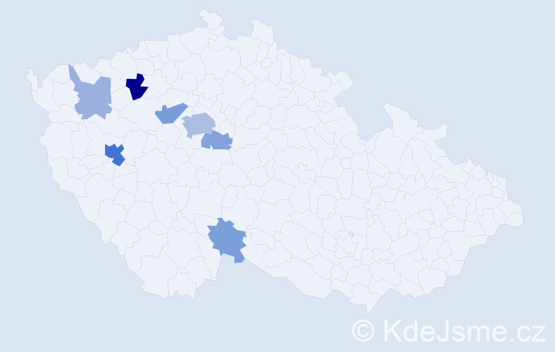 Příjmení: 'Blumentrit', počet výskytů 19 v celé ČR