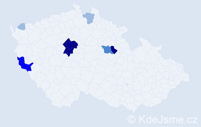 Příjmení: 'Markovics', počet výskytů 19 v celé ČR