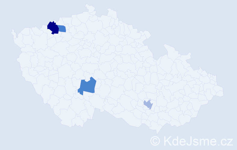 Příjmení: 'Parchomenko', počet výskytů 5 v celé ČR