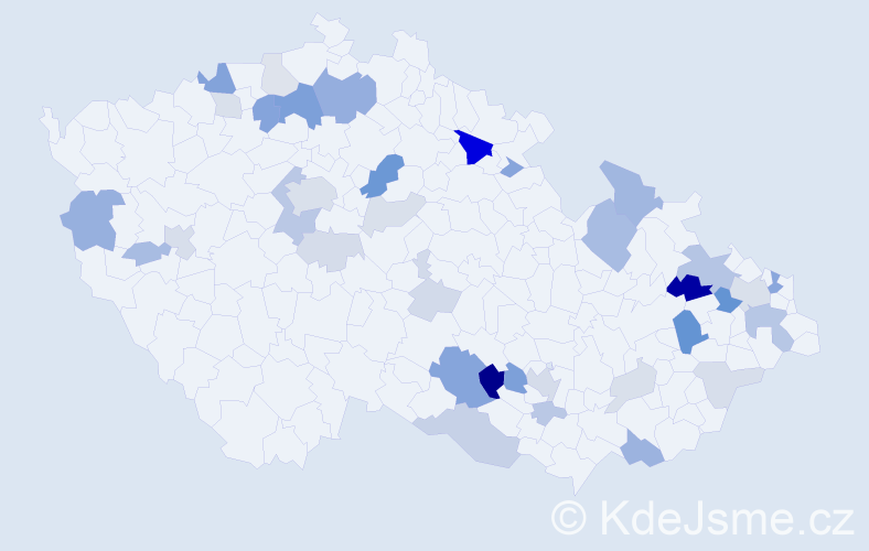Příjmení: 'Laš', počet výskytů 98 v celé ČR