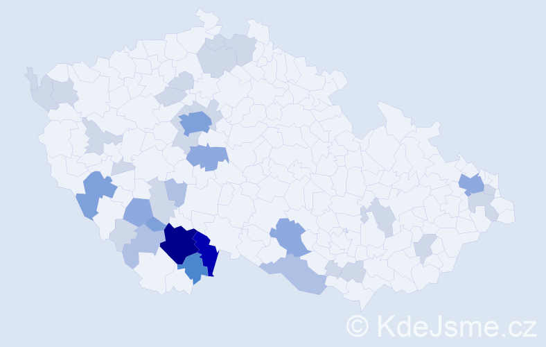 Příjmení: 'Kojanová', počet výskytů 86 v celé ČR