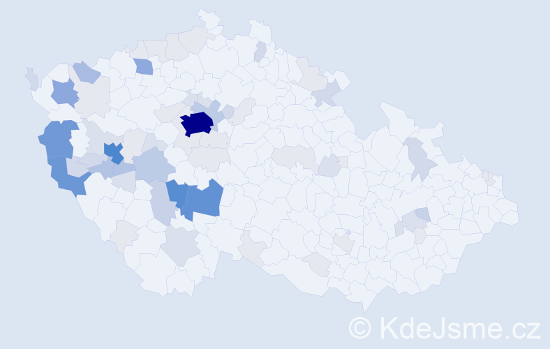 Příjmení: 'Bočan', počet výskytů 259 v celé ČR