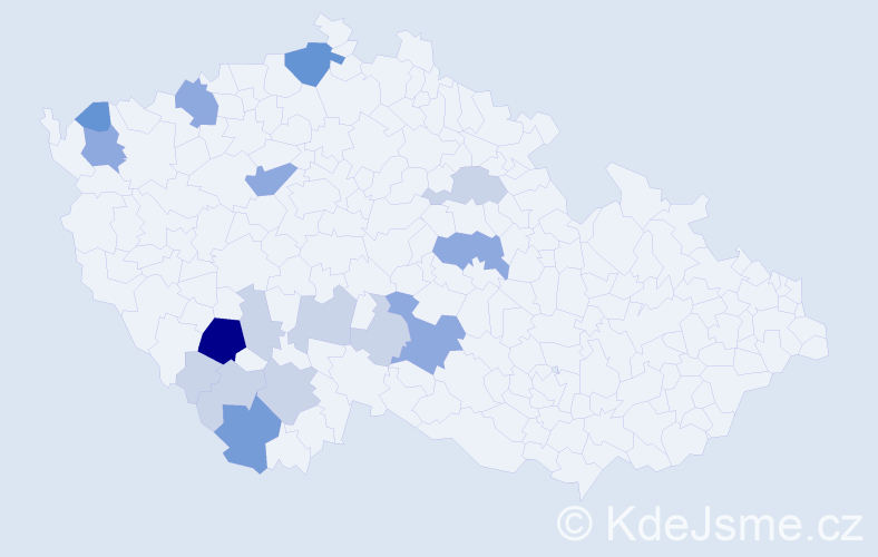 Příjmení: 'Zronek', počet výskytů 46 v celé ČR