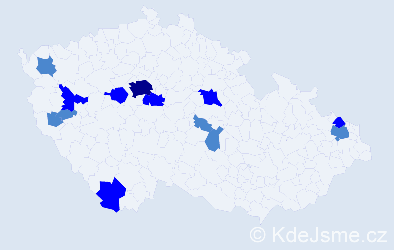 Příjmení: 'Zdechovan', počet výskytů 21 v celé ČR