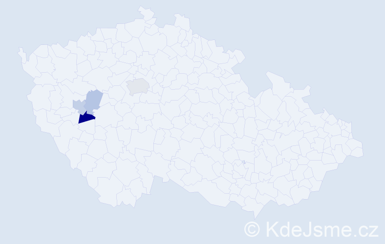 Příjmení: 'Hefrt', počet výskytů 8 v celé ČR