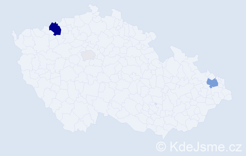 Příjmení: 'Wodaková', počet výskytů 10 v celé ČR