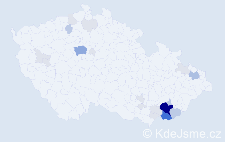 Příjmení: 'Kunovjánek', počet výskytů 73 v celé ČR