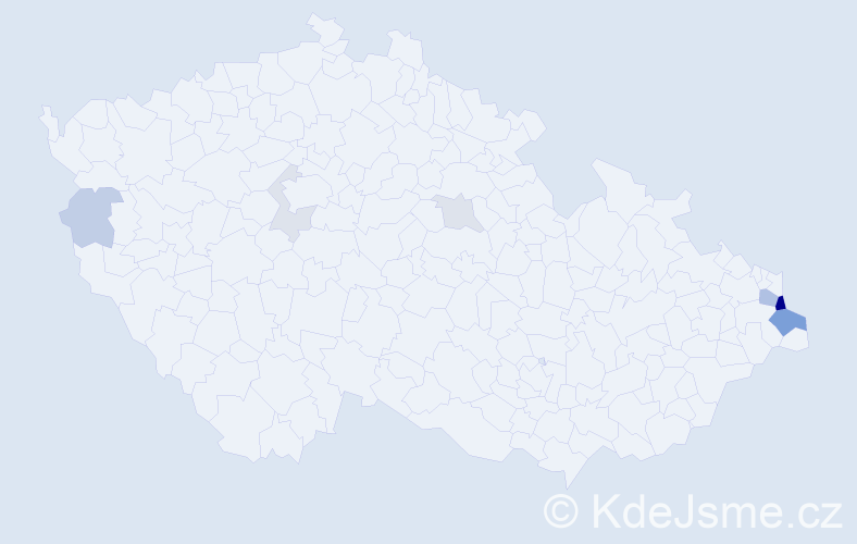Příjmení: 'Kotajná', počet výskytů 36 v celé ČR
