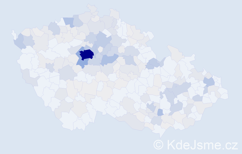 Příjmení: 'Borovička', počet výskytů 859 v celé ČR