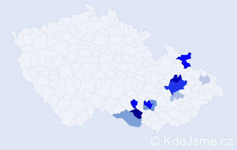 Příjmení: 'Aulehla', počet výskytů 39 v celé ČR
