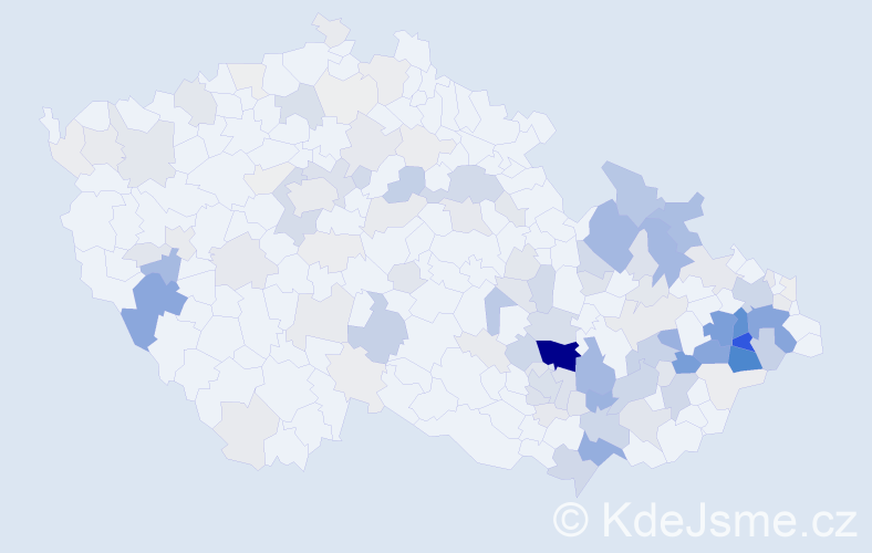 Příjmení: 'Kuběnová', počet výskytů 535 v celé ČR