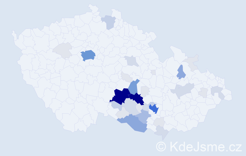 Příjmení: 'Cejnek', počet výskytů 162 v celé ČR