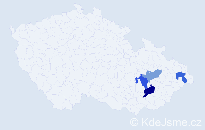 Příjmení: 'Matics', počet výskytů 12 v celé ČR