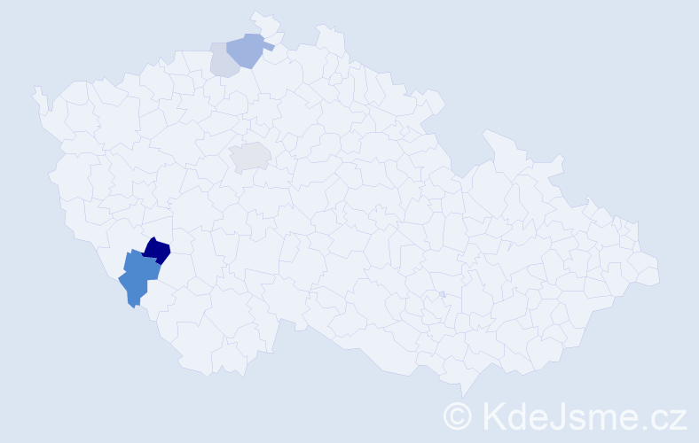 Příjmení: 'Achs', počet výskytů 10 v celé ČR