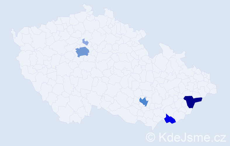 Příjmení: 'Krcháková', počet výskytů 17 v celé ČR