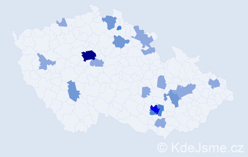 Příjmení: 'Hellová', počet výskytů 36 v celé ČR