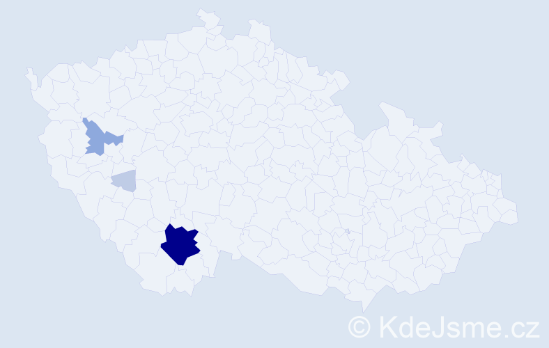 Příjmení: 'Frcal', počet výskytů 13 v celé ČR