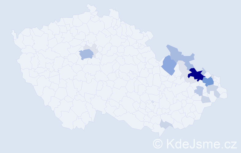 Příjmení: 'Prejda', počet výskytů 69 v celé ČR