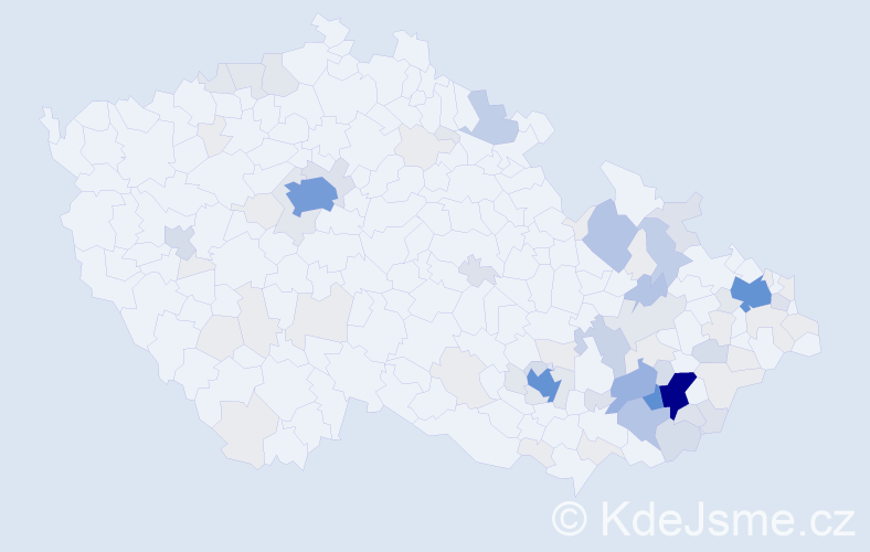 Příjmení: 'Vavrušová', počet výskytů 327 v celé ČR