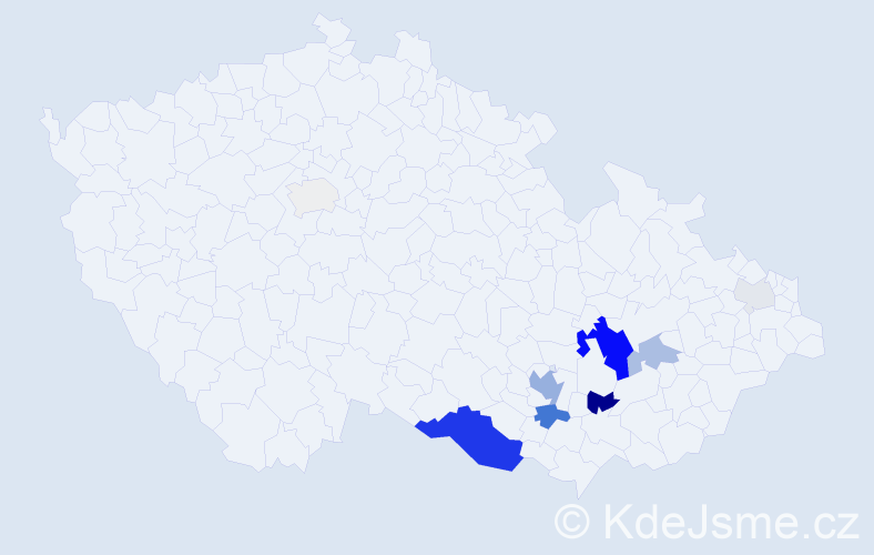Příjmení: 'Volec', počet výskytů 40 v celé ČR