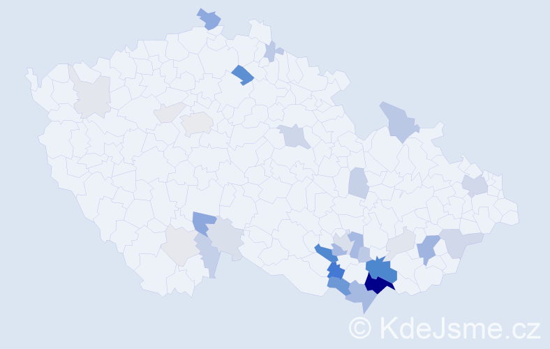 Příjmení: 'Holešínská', počet výskytů 104 v celé ČR