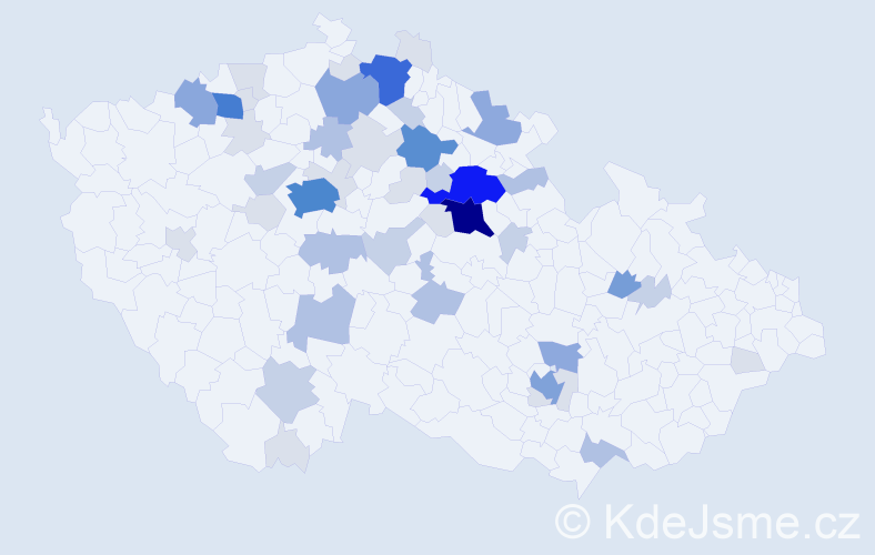 Příjmení: 'Perná', počet výskytů 163 v celé ČR