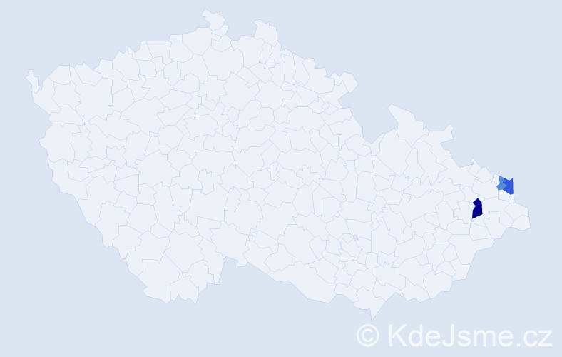 Příjmení: 'Klowersa', počet výskytů 5 v celé ČR