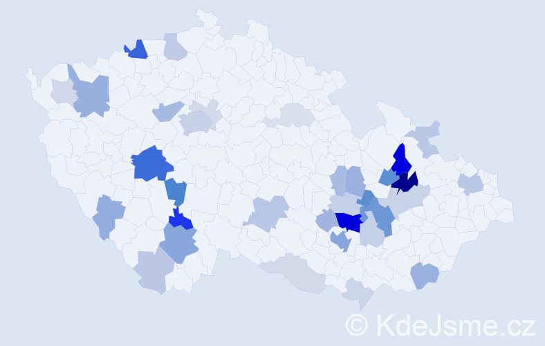 Příjmení: 'Petýrková', počet výskytů 104 v celé ČR