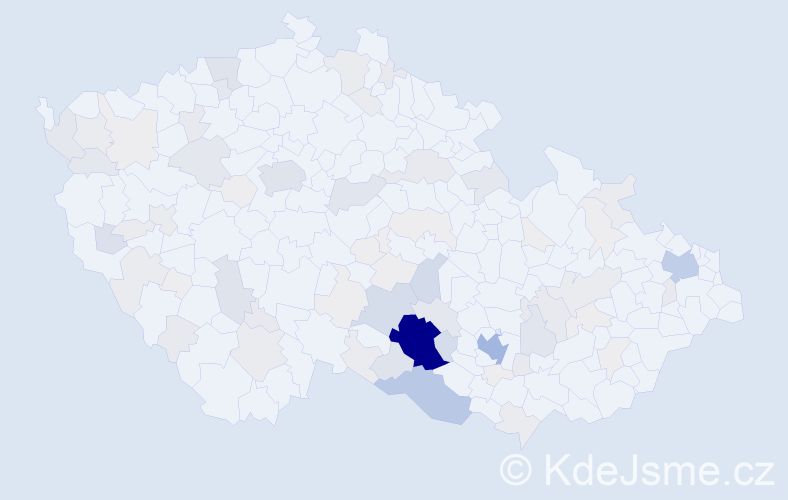 Příjmení: 'Dokulilová', počet výskytů 382 v celé ČR