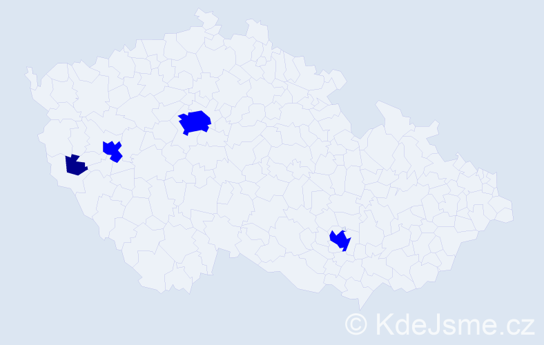 Příjmení: 'Syla', počet výskytů 5 v celé ČR