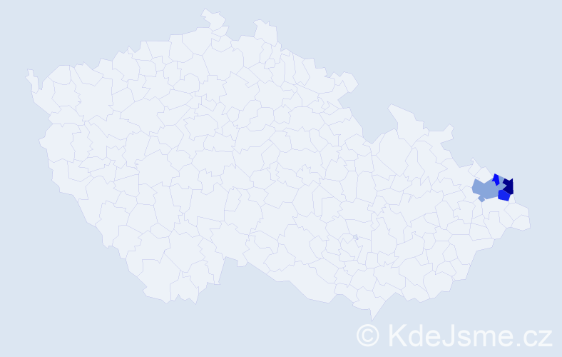 Příjmení: 'Kocybalová', počet výskytů 18 v celé ČR