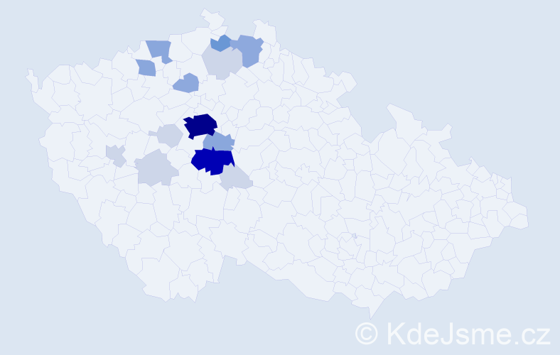 Příjmení: 'Rálek', počet výskytů 50 v celé ČR