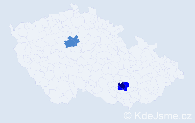 Příjmení: 'Tresnerová', počet výskytů 7 v celé ČR
