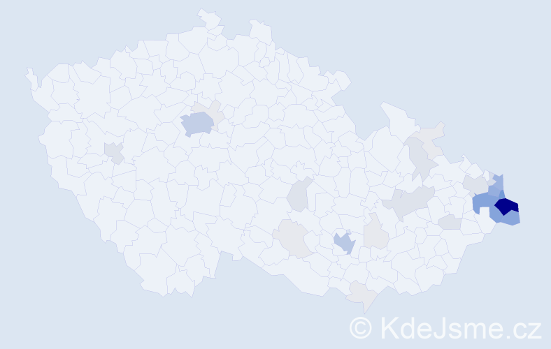 Příjmení: 'Tomiczek', počet výskytů 147 v celé ČR