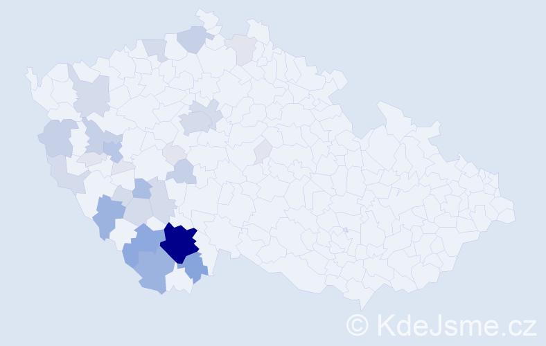 Příjmení: 'Hamberger', počet výskytů 104 v celé ČR